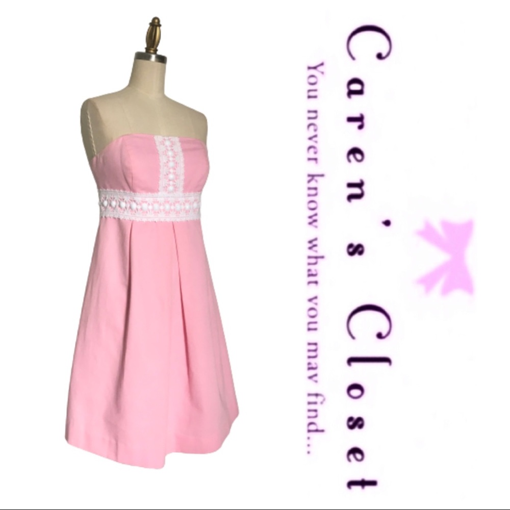 Lilly Pulitzer Pink Strapless Embellished Dress - Picture 2 of 7